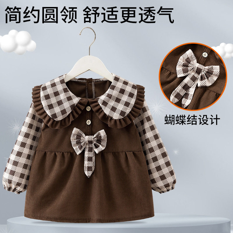 罩衣女宝宝秋冬防水防脏