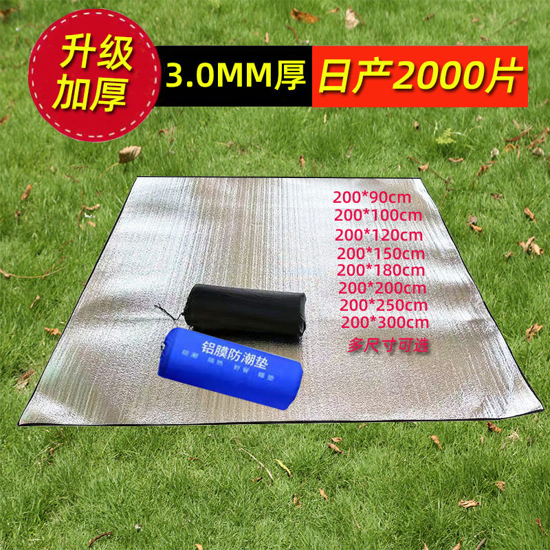 户外双面加厚铝膜防潮垫多人露营帐篷睡地垫野餐垫铝箔六角爬行垫