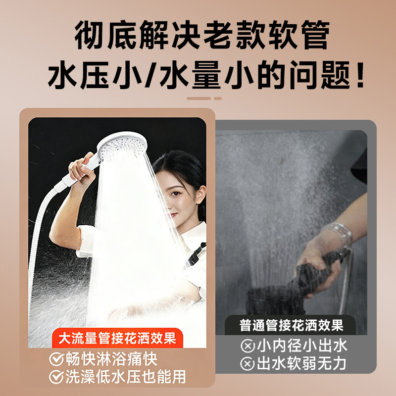 304不锈钢白色花洒软管水