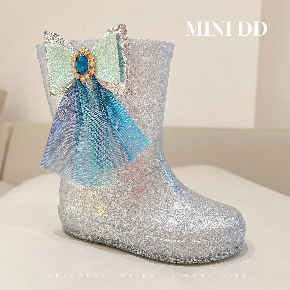 MINI DD2026新款儿童雨鞋女童公主水鞋小童宝宝雨靴防水防滑中筒