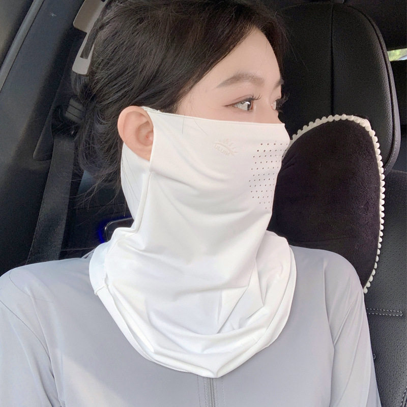 防晒冰丝面罩遮全脸防紫外线口罩开车电动车护颈夏季骑行女款脸罩