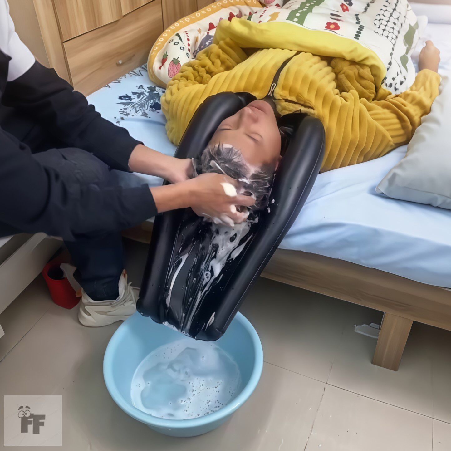 充气洗头枕家用护理月子孕妇卧床洗发盆床头便携式洗头发神器家用