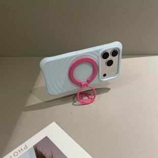 多巴胺磁吸旋转手机支架双面指环扣三折叠支撑架车载强磁环形吸附