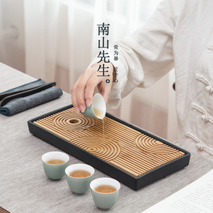 枯山水茶盘茶台家用小茶台 南山先生 干湿两用小型干泡盘陶瓷阳台