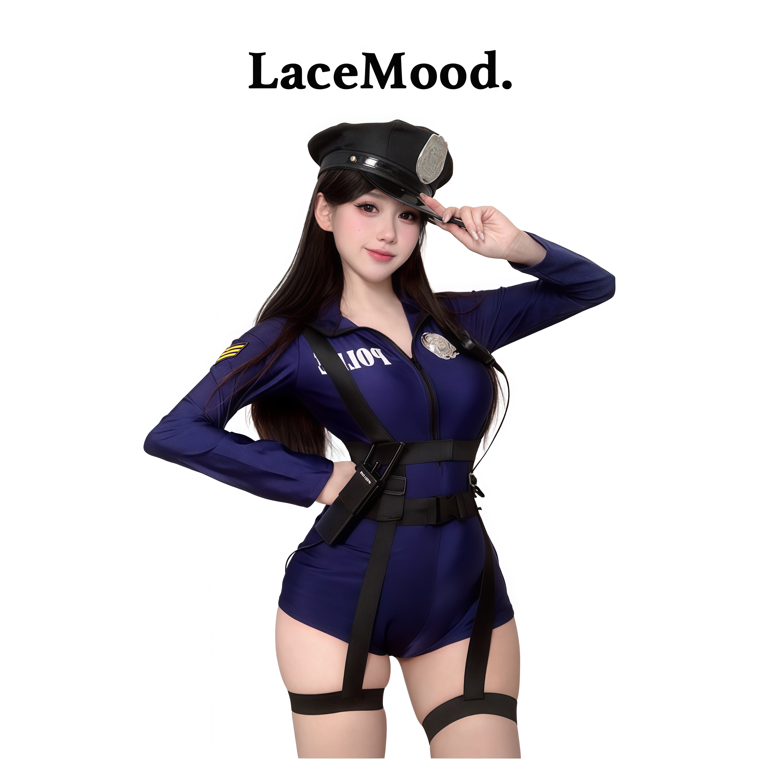 LaceMood：性感火辣万圣节女警cos紧身包臀夜店情趣制服qqny内衣