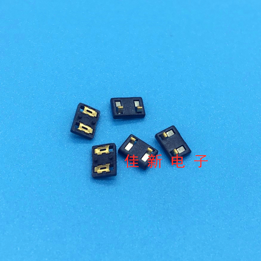 手机电池连接器超薄编带2P弹片正压电池触点2.5间距带固定柱贴片