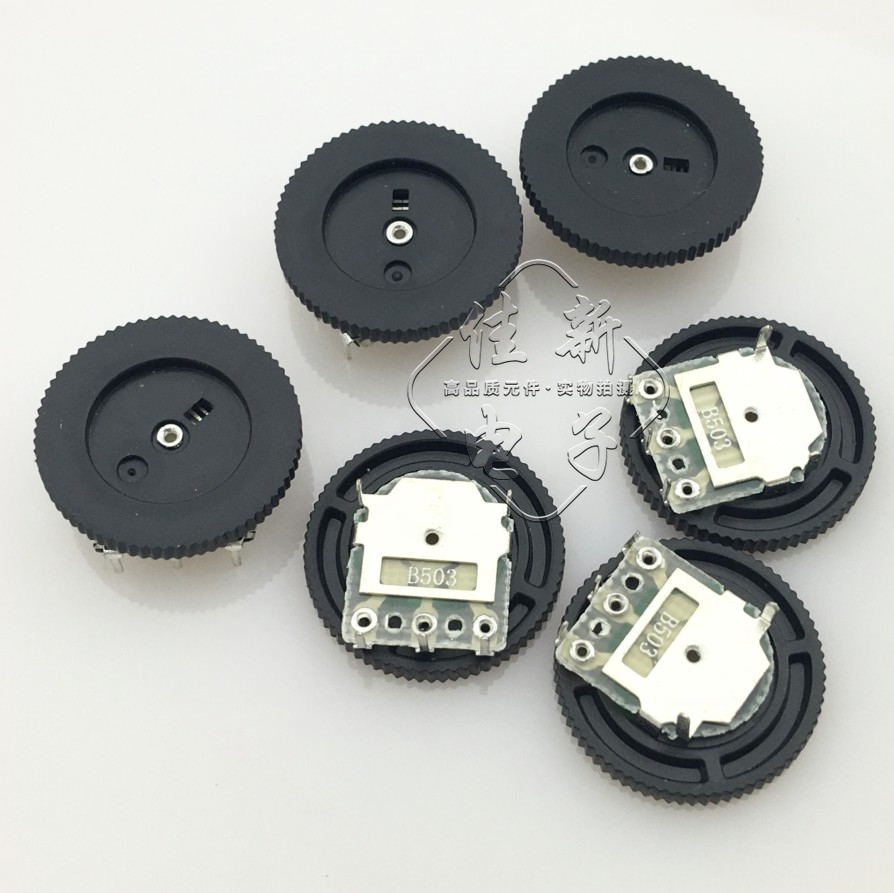 单联拨盘电位器/50K/B503/18*2MM/3脚 音量调节 齿轮电位器