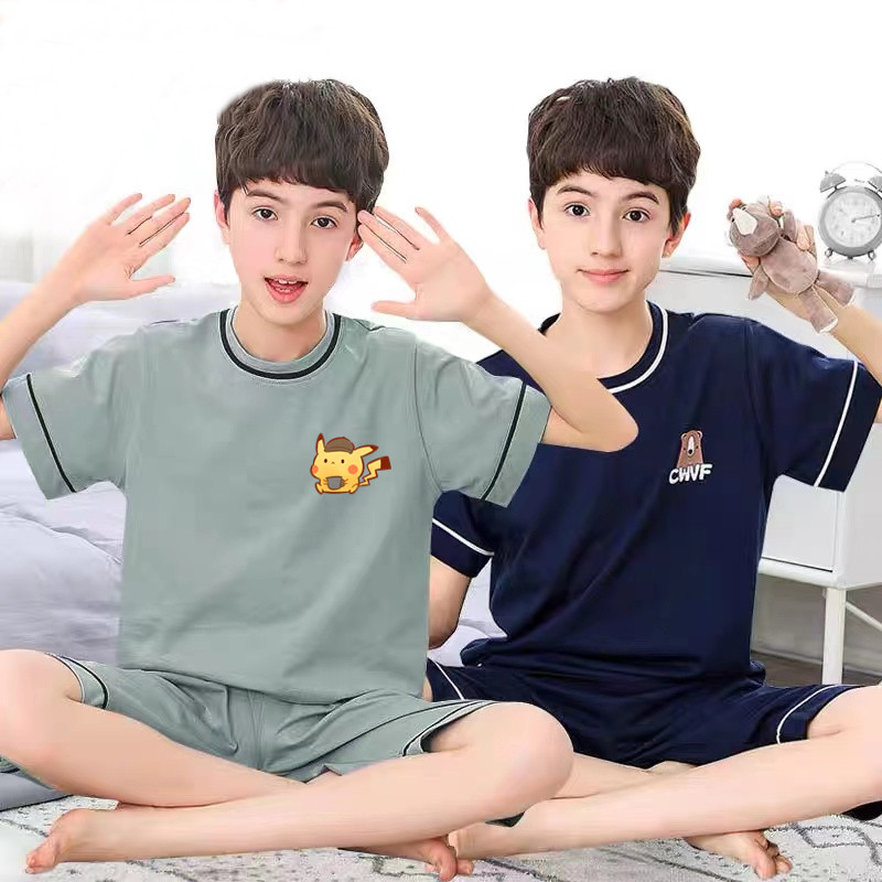 儿童睡衣男童夏季新款纯