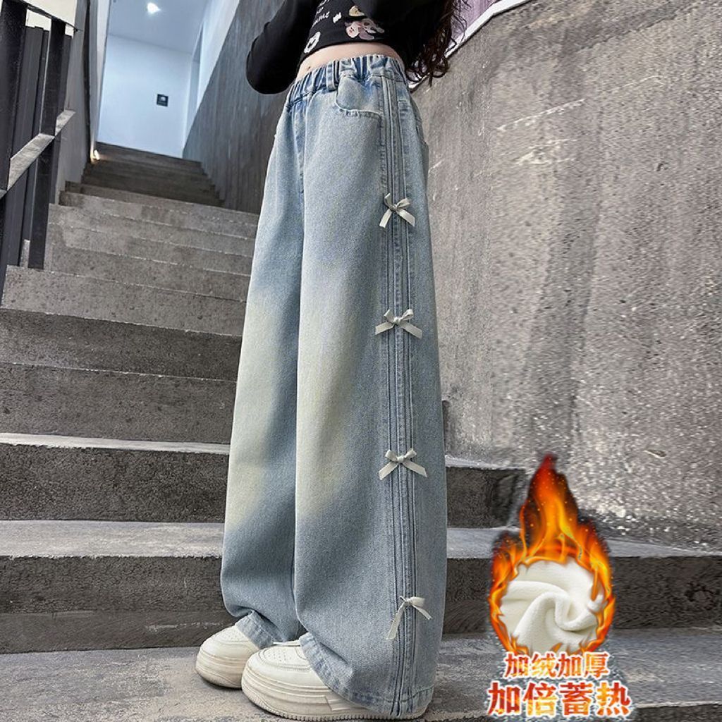 女童秋冬款加绒牛仔裤202