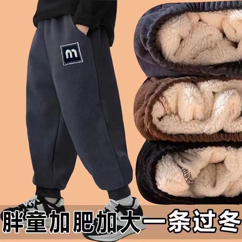 小胖墩胖男童秋冬加绒运