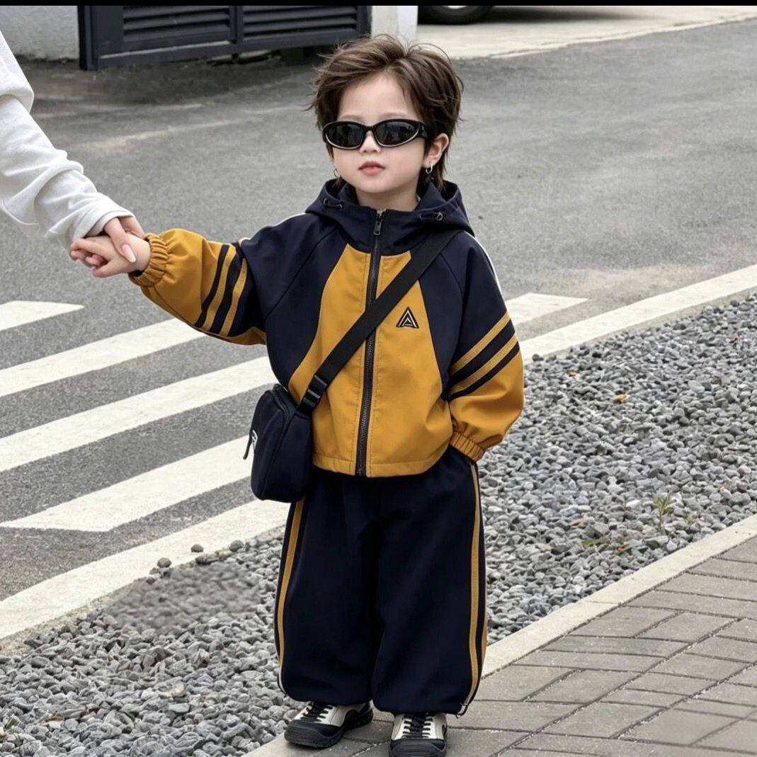 男童连帽风衣外套套装202