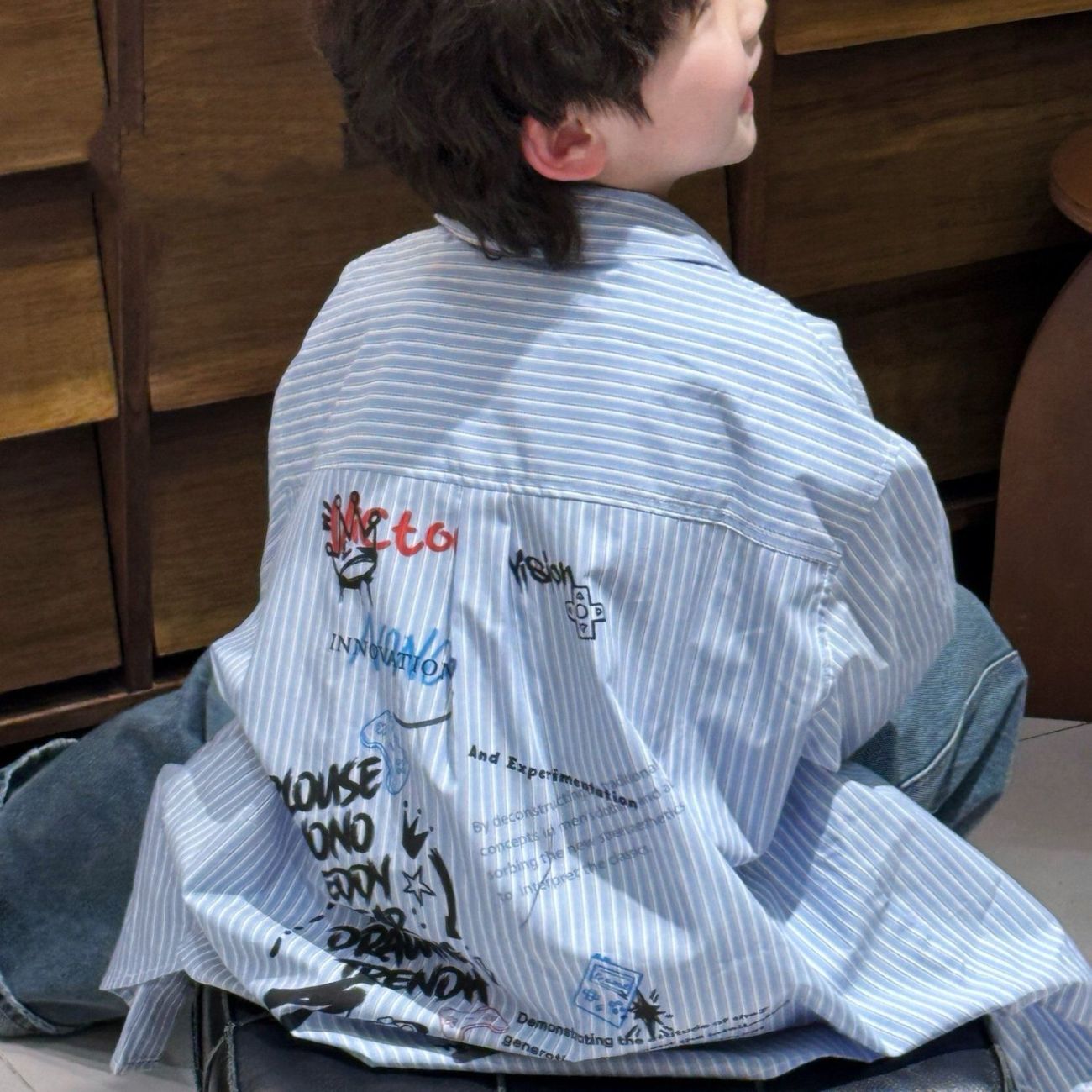 男童春季透气百搭条纹印
