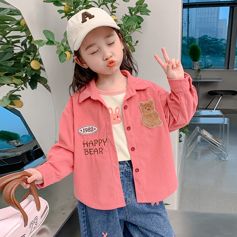 女童春秋衬衫外套长袖洋