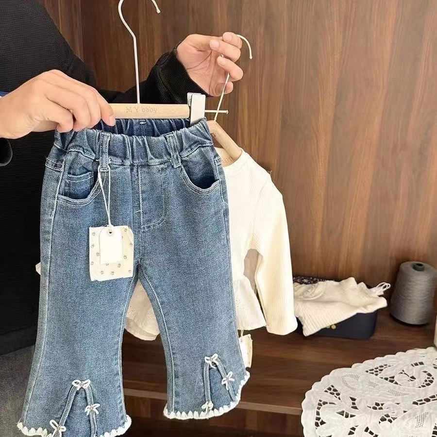 女童冬季加绒牛仔裤小童