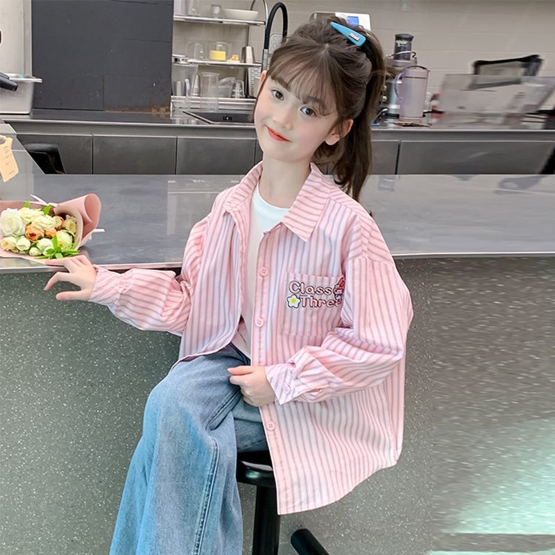 女童衬衫外套春秋2025新