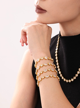 摩天轮新款满天星镶锆石手链女不