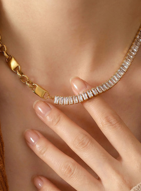 欧美跨境华丽INS风设计感锆石拼