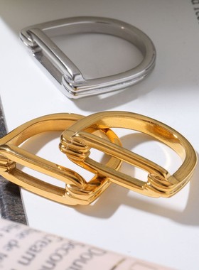 摩天轮几何马蹄口镂空设计感戒指