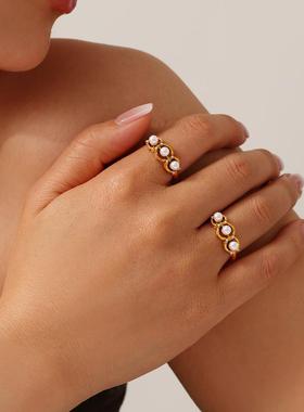 摩天轮法式风空托镶锆石施家贝珠