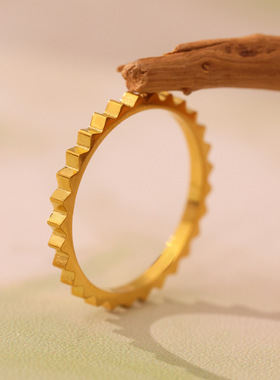 摩天轮欧美时尚细线条钛钢镀18k