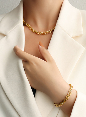 意大利加密手工嘻哈风钛钢编织链