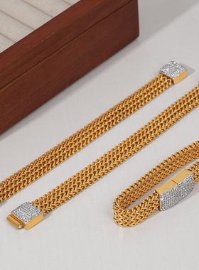 ins冷淡风多层编织链条个性饰品