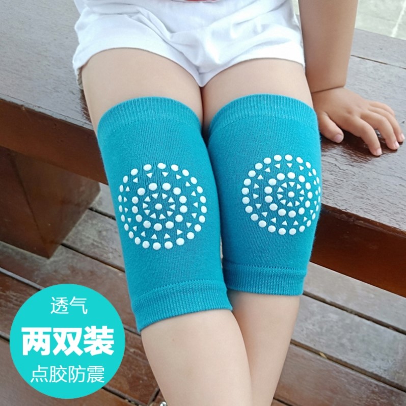 儿童护膝防摔运动夏季薄款透气护肘幼童宝宝爬行护腿点胶春秋袜套