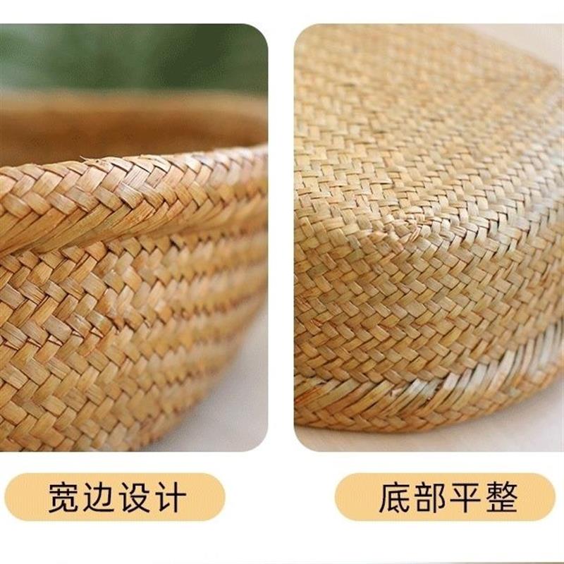手工草编干果零食收纳篮桌面零食客厅杂物家用馒头收纳筐
