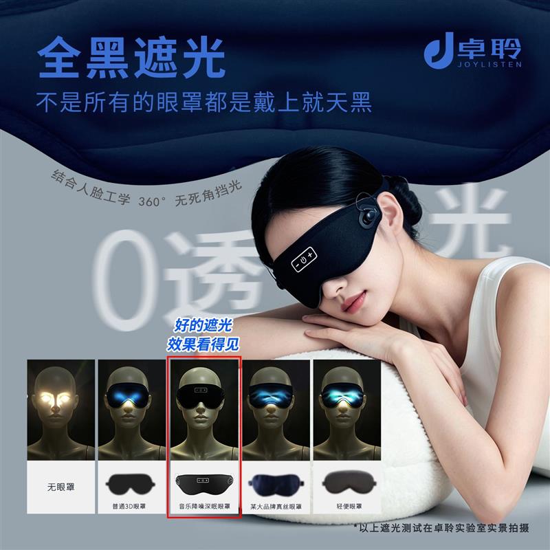 蓝牙音乐眼罩耳机睡眠专用3d立体不压眼宿舍寝室睡觉旅行遮光神器