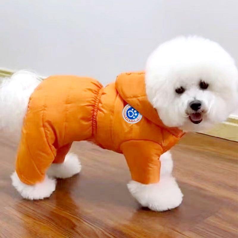 防水狗狗衣服冬季加厚棉服御寒防风四脚衣泰迪比熊小型犬防寒衣