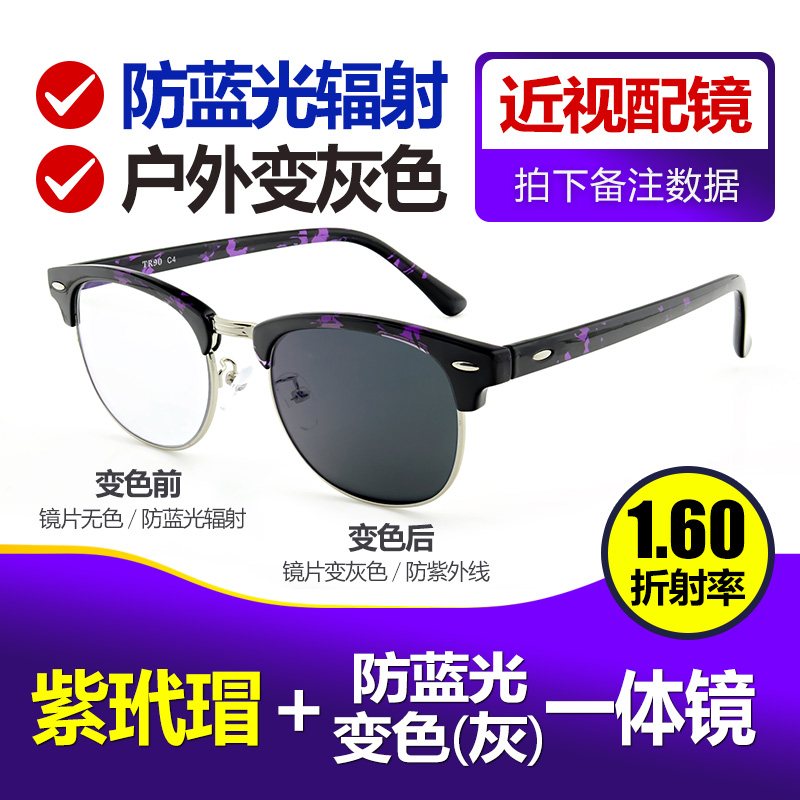 外线复古圆框男女近视变色眼镜防蓝光辐射紫平光无度数变色太阳镜在类目 ZIPPO/瑞士军刀/眼镜, 功能眼镜, 电脑护目镜中 - 来自Buy2taobao.com提供专业的淘宝代购服务