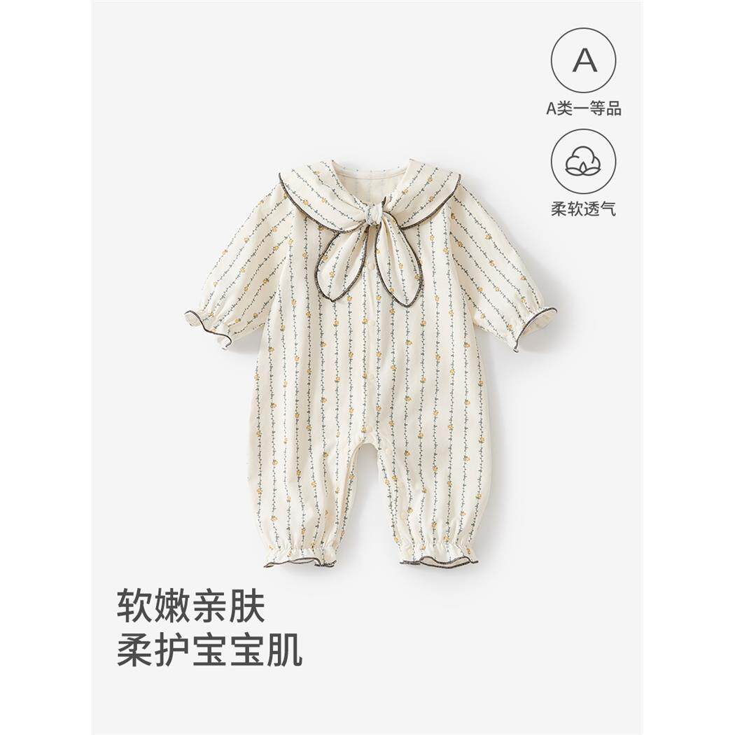 婴儿连体衣A类纯棉春秋女