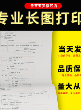 加长超长图思维导图xmind导出PDF彩色黑白打印图纸CAD彩图输出