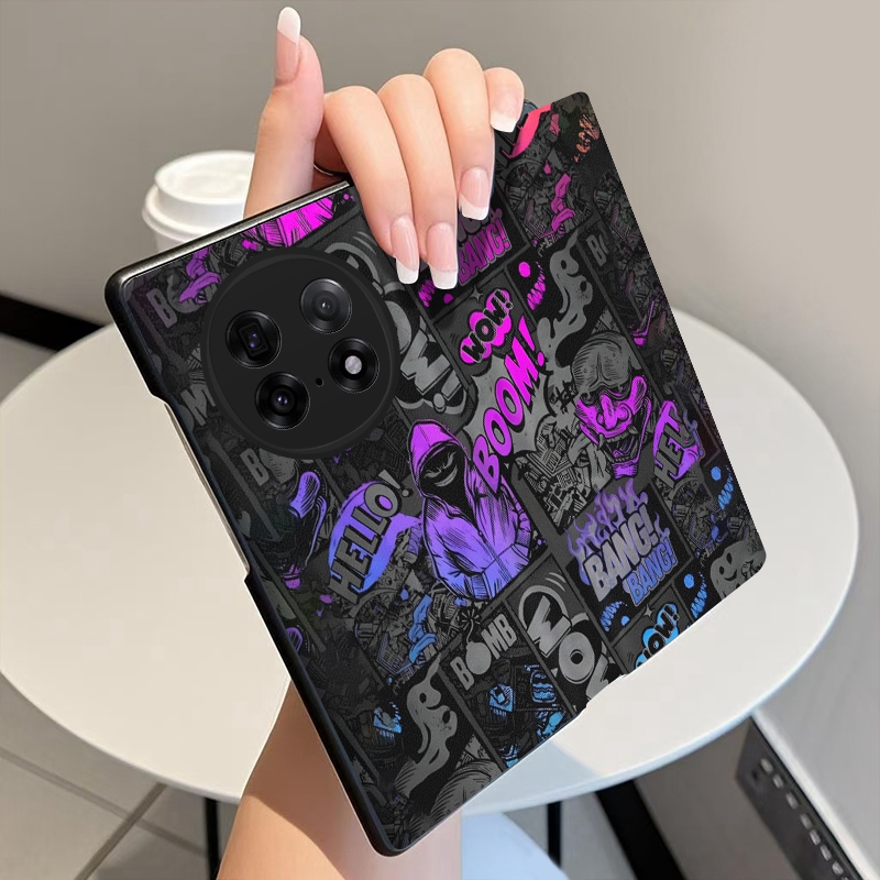 炫酷风暴适用于OPPOFindN5手机壳翻盖皮套全包中轴铰链磁吸OPPO FindN5折叠屏手机套新款ins个性防摔保护套