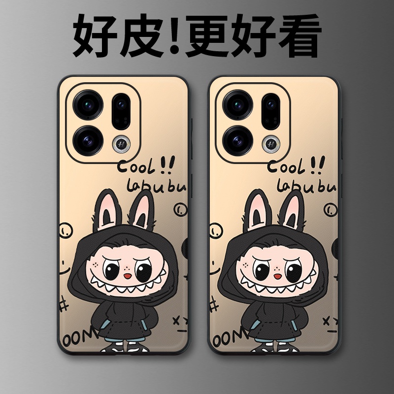潮酷公仔适用OPPOFindX9手机壳Findx9pro高级皮革纹Findx8s+个性FindX8Ultra全包防摔Findx7/Findx6保护套