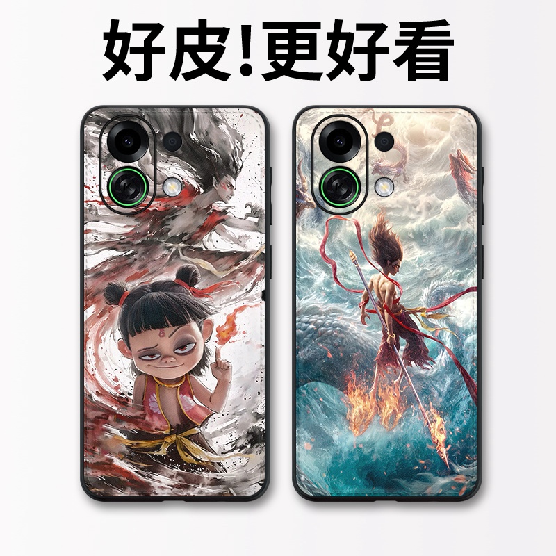 哪吒系列适用OPPOK13TurboPro手机壳皮革纹高级OPPO K13Turbo个性潮牌保护套OPPOK12镜头全包防摔手机套