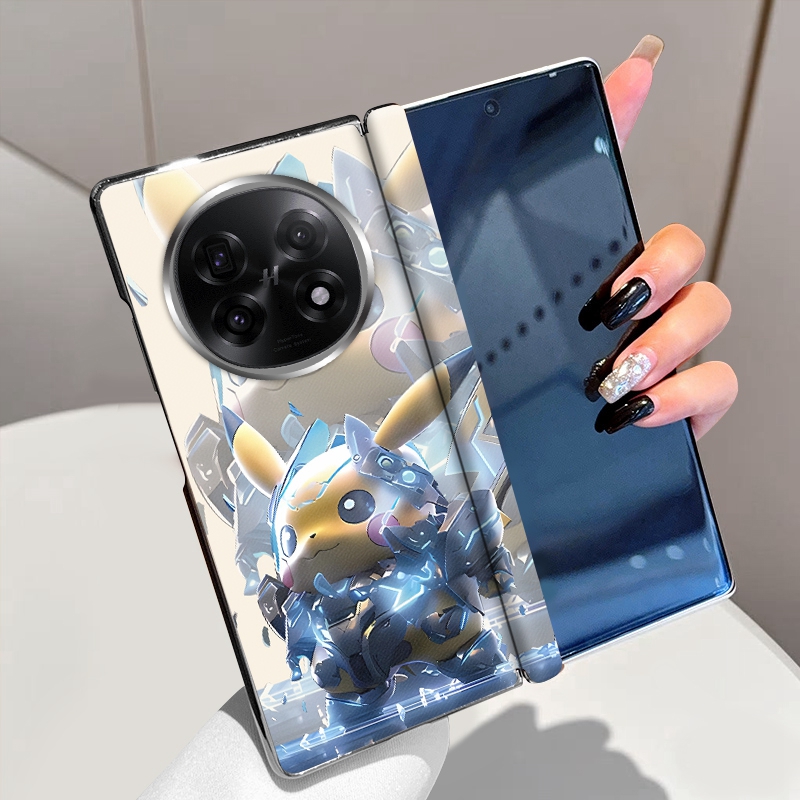 闪电皮卡丘适用OPPOFindN5手机壳磁吸全包中轴铰链OPPO FindN3折叠屏手机套电镀高级个性时尚超薄防摔保护套