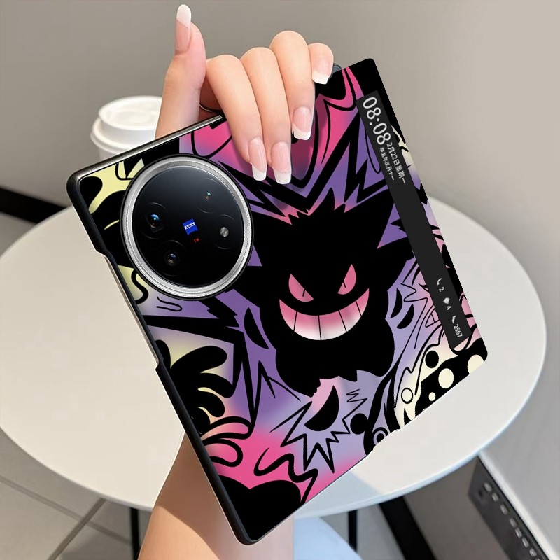 炫彩耿鬼适用vivoXFold5手机壳翻盖全包中轴铰链XFold3Pro折叠屏磁吸智能休眠视窗vivo XFold3防摔保护套