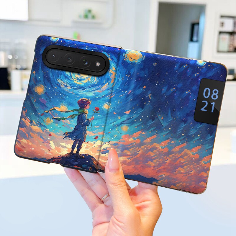 山巅星语适用小米18Fold手机壳翻盖皮套全包中轴铰链18Fold折叠屏保护套皮革休眠唤醒智能视窗个性潮牌防摔