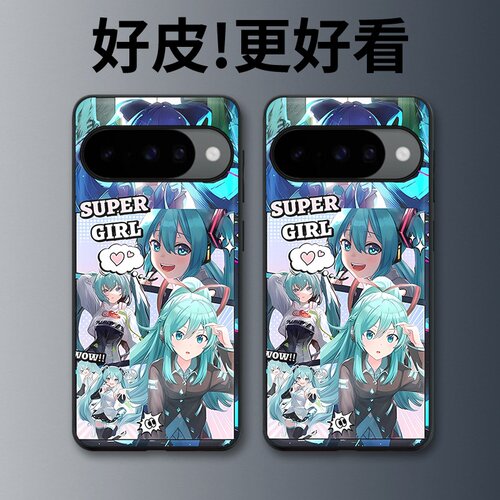 蓝色歌姬适用谷歌Pixel10手机壳皮纹Pixel9pro个性Pixel10proXL潮牌Pixel7皮革Pixel8pro/7pro/6a/8a保护套