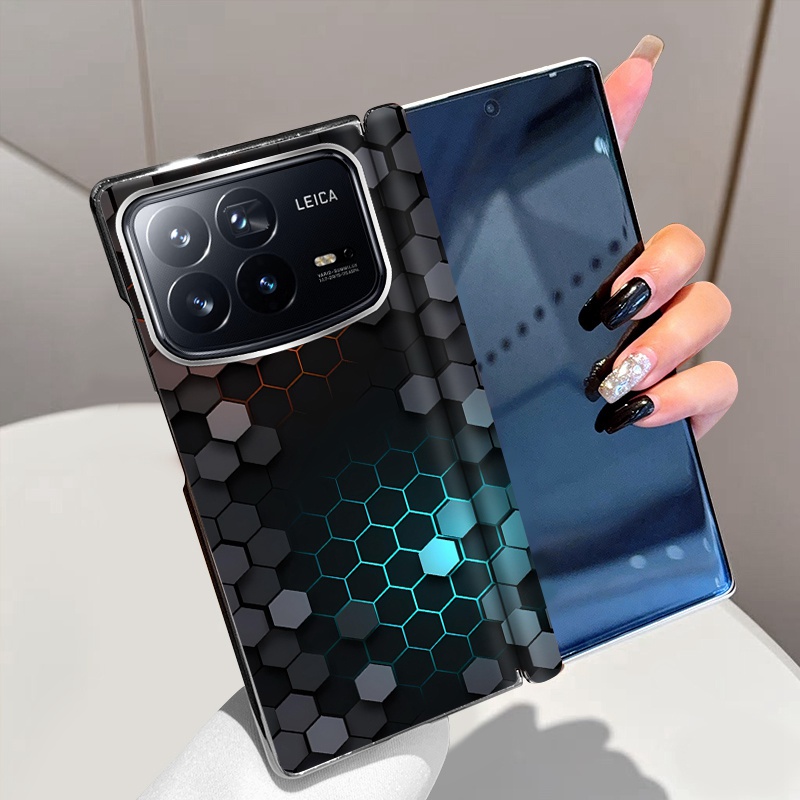 蜂巢矩阵适用小米MixFold4手机壳磁吸全包中轴铰链Mix Fold4折叠屏电镀手机套Fold4个性高级超薄防摔保护套