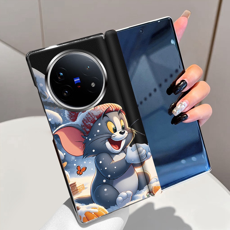 圣诞杰瑞适用vivoXFold5手机壳磁吸中轴XFold3全包铰链XFold3Pro折叠屏高级电镀vivo XFold3超薄防摔保护套