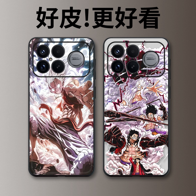 霸气路飞适用红米K90手机壳皮革纹K90Promax个性K80潮牌K80Pro全包RedmiK90防摔K80至尊版K80冠军版保护套