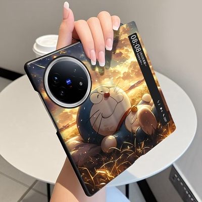 星空哆啦适用vivoXFold5手机壳翻盖全包中轴铰链XFold3Pro折叠屏磁吸智能休眠视窗vivo XFold3防摔保护套