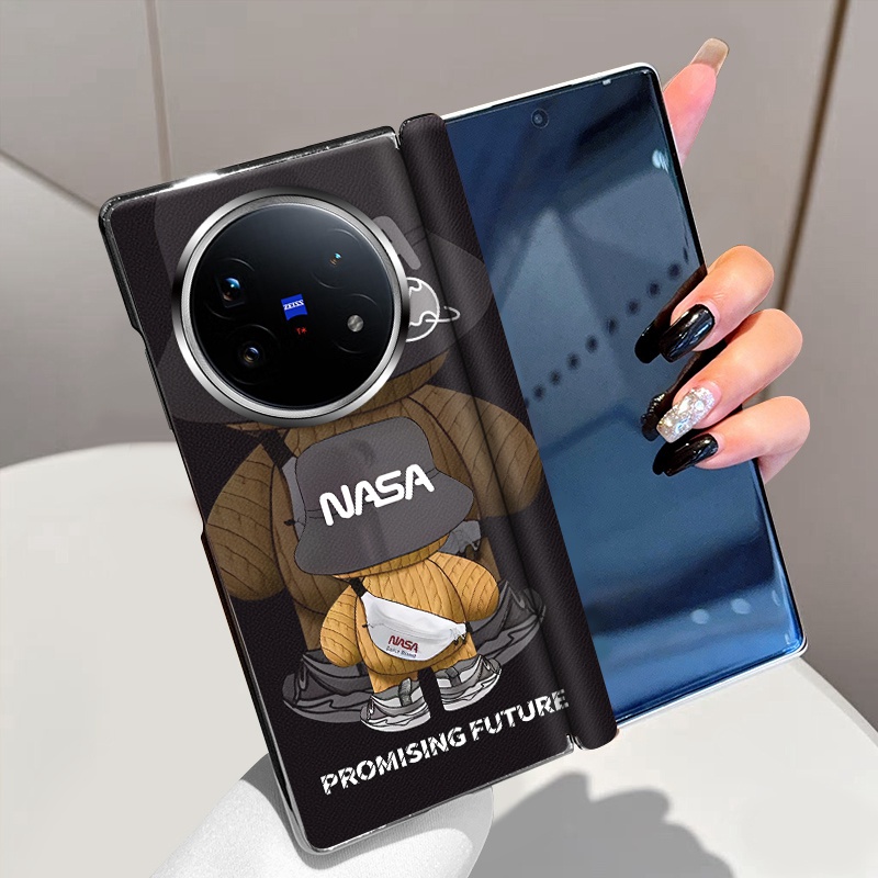 NASA背影适用vivoXFold5手机壳磁吸中轴XFold3全包铰链XFold3Pro折叠屏高级电镀vivo XFold3超薄防摔保护套