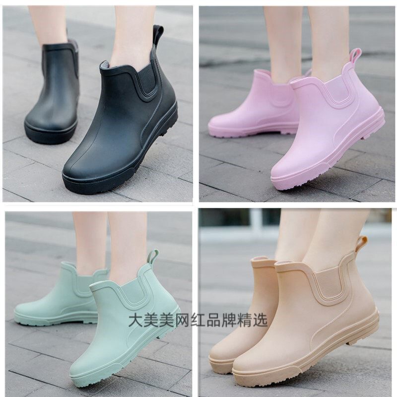雨鞋女 韩版低筒时尚学生水鞋女34-41码防水靴防滑短筒加棉胶鞋套