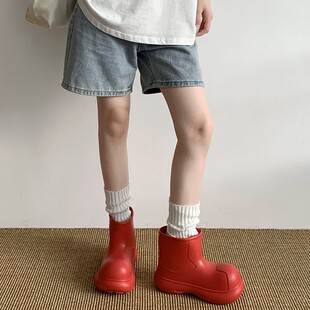2024新款可爱雨鞋女款大头水鞋厚底增高防滑雨靴时尚外穿百搭水靴