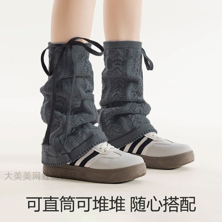 日系JK袜套花纹针织甜美喇叭形y2k堆堆袜ins学生辣妹亚文化小腿套