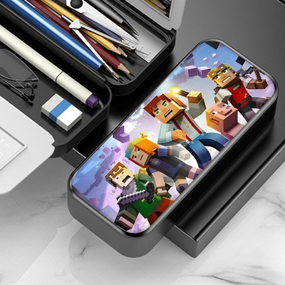文具盒多功能大容量双层男孩女孩小学生定制铅笔盒MC同款我的世界