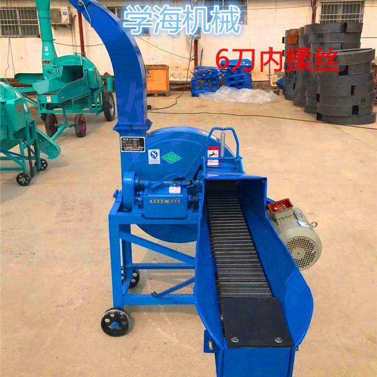 新款38a38吨青贮铡草机切草机粉碎养殖家用自动进料秸秆揉丝机